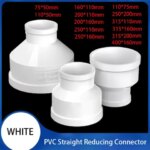 1~2pc PVC Reducing Straight Connector Drain Pipe Adapter Drainage Fittings Garden Irrigation Water Tube Jointor 75*50~400*160mm (New)