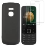 3 in1 Protective Glass Cover on Nokia TA-1278 TA-128 Funda Etui Soft TPU Transparent Case Nokia 215 225 230 4G 2020 2024 (New)