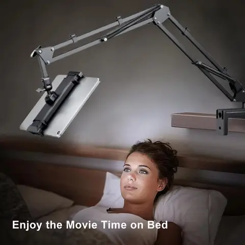 S35eb1af8b46a4c22bc00986045bc511dU_480x480q75 Tablet Holder Bed with 90cm Metal Arm 360 ° Rotating Bed Tablet Mount St iPad St 45~11 Inch Phone Tablet Bracket (New) - Image 1