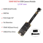 50MP IMX766 cmos USB Camera Module PDAF Autofocus AF 82 Degree No distortion 30fps Webcam Free Drive Split FPC Cable 8160*6120 Bangladesh (New)