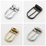 30mm Metal three-colour Men Belt Buckle Gun Bakck Clip Single Pin Half Buckle Leather Craft Belt Fit for 27-29mm Width Strap (New)