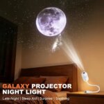 2-in-1 Galaxy Projector Night LightUSB Portable Starry Sky Bedroom 360° Rotating Mini LED Nightlight Wall Lamp Film Discs (New)