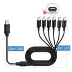 6 in 1 USB C PD Splitter Cable Multi USB C to Type C Male Charger Cord for iPhone 15 Pro / Android Phone Tablet Switch and More (New)