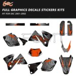 Thickened Motorcycle Graphics Background Decals Sticker Kit Fit for EXC 250 300 350 400 520 EXC-F MXC 200 300 2001 2002 (New)