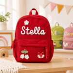 Large Size Corduroy Backpack for Toddlers Personalized Preschool Daycare School Bag Custom with Name Kids Back to School Gift (New)