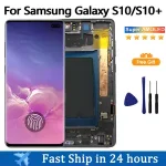 Super AMOLED Samsung Galaxy S10 S10 Puls LCD Display Touch Screen Digitizer Assembly Samsung S10+ G973F G975F Display Bangladesh (New)