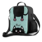 Black Cat Looking Up Insulated Lunch Bag for School Work Picnic Funny Face Head Silhouette Tote Lunch Box Containers Cooler Bag (New)
