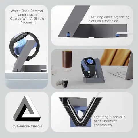 S3adfb30d6ab94db28640bdf668c577c3P_480x480q75 SIKAI Smart Watch Charger St OPPO Watch x3 Watch x2 Watch 4 Pro 3 Pro 3 SE Holder Dock Desktop Storage Cable Storage (New) - Image 1