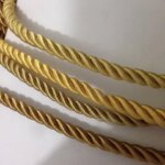 10m Gold Cord 10mm Braided Twisted Silk Ropes Honor Cord Twisted Cord Decorative Rope Soft Polyester Silk Ropes for Sewing (New)