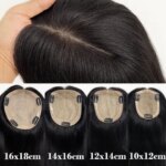 4 Sizes Silk Base Human Hair Women Toppers Breathable Natural Scalp Top Straight Hair Pieces Covering Large Thinning Hair Area (New)