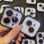 Diamond Camera Lens Protector iPhone 15 14 Pro Max 12 13 Mini 14 15 Plus 11 12 13 Pro Max Bling Glitter Metal Camera Glass Bangladesh (New)