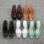 Summer New Peep Toe Ruffled High Heel Jelly Shoes American Hot Girl Ins Trendy Casual Slippers Daily Date Commute Women Sandals (New)