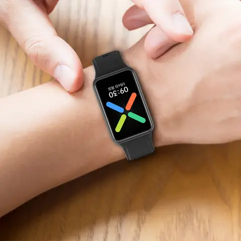 S3ca18a72fbf34f428dd839f72bee00dbB_480x480q75 242mm Silicone Strap oppo watch free B 46mm Smartwatch Rubber Sports Watchb Bracelet oppo watch series free Supplies (New) - Image 1