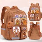 Capybara School Bag Waterproof Backpack Large Capacity Alleviate Burden Protecting Spine Widen Straps Backpack for Students Gift (New)