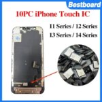 10pcs Pack LCD Touch IC only Touch Function IPhone 12 Mini 13 14 Plus 12 14 Pro Max Screen Repair Replacement Parts Cables (New)