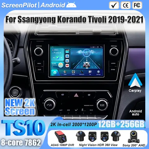 S3d6f5b3303e8417587d4e923a6faa94bW_480x480q75 Android 16 For Ssangyong Korando Tivoli 2019-2021 Car Radio Stereo Head Unit Multimedia Video Player Mirror Link Touch Screen 5G (New) - Image 1