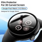 Screen Protector for Google Pixel Watch 3 41/45mm 3D Curved Screen Protector Ultra-HD Full Coverage Protective Film Accessories (New)