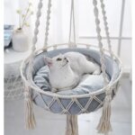 Pet Cat Hammock Swing Bed Bohemian Handwoven Tapestry Cotton Macrame For Home Bedroom Decoration Wall Hanging Without Mat (New)