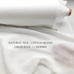 11 Momme Natural Silk Cotton Blend Chiffon Gauze Ivory White Mulberry Silk Chiffon Wedding Fabric (New)