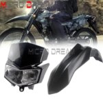 Twin Dual Headlight & Front Fender For Kawasaki KLX250 2008-2019 KLX250S 2009-2019 D-Tracker X 250 2009-2019 KLX250SF 2009-2010 (New)