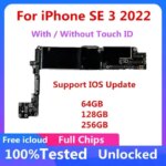 Unlocked Motherboard For iPhone SE 3 2022 Clean ICloud Logic Board IOS System Original Mainboard With/No Touch ID 64/128/256gb (New)