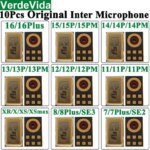 10Pcs Original Internal Microphone iPhone 16 15 14 13 12 11 Pro Max Plus Mini Mic Speaker Transmitter Replacement Repair Par (New)