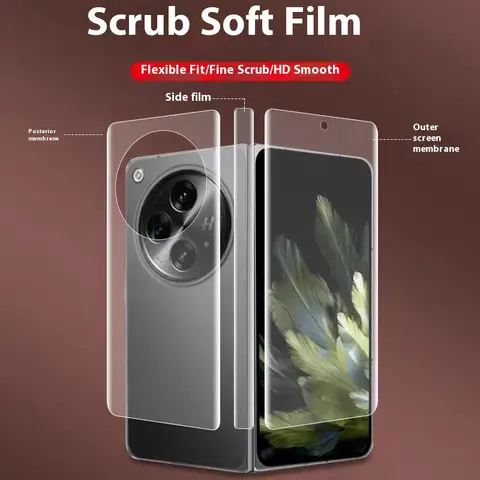 S404dd2b6f9ab42a99a5c0bce6c8d6312M_480x480q75 4 In 1 Inner Outer Hinge Sticker Oppo Find N5 N3 Full Cover Screen Protector Matte Hydrogel Soft TPU Film Oppo Find N5 (New) - Image 1