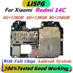 100% Original Unlocked Mainboards For Xiaomi Redmi 14C Motherboard Main Circuits Board ROM 128GB 256GB (New)