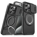 360°Rotating Hidden Metal Ring Car Holder Soft TPU+Hard PC Bumper Phone Case IPhone 15 Pro Max 13 12 11 14 16 Pro Max Plus Bangladesh (New)