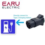 With Switch New Portable 220V Type 2 Male Plug to Schuko Socket EV Charging Adapter For EV Charger EV Connector (New)