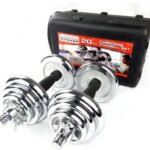 IN STOCK Chromed gift box adjustable dumbbell kit de pesas 20 kg mancuernas pesas ajustable plating Dumbbells (New)