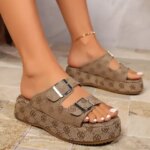Womens Slippers 2024 New Hot Summer Fashion Womens Sandals Platform Woman Slippers Banquet Party Beach Sandals Slides Women (New)
