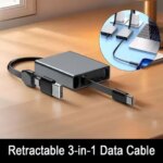 New Arrival Retractable USB C Data Cable PD 60W Fast Charging Cable Telescopic Cord For iPhone 17 16 iPad Xiaomi Samsung Laptops (New)