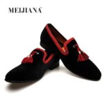 Mens Casual Shoes Red Tassel Loafers British Style Gentleman Wedding Dress Shoes Breathable Men Party Dinner Formal Shoes (New)