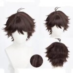 Anime Kozume Kenma Oikawa Tooru Cosplay Wig Short Brown Heat Resistant Synthetic Hair with Rose Net Fluffy Hair for Party (New)