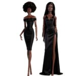 Xianxian 32cm Carbon Black African Doll 12 Joint Long/Curly Hair Fashion Personality Girl 1/6 Supermodel Doll Collectible Toys (New)