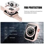 Tempered Glass+Cover Apple watch Case 45mm 41mm 44mm 40mm 42mm Screen Protector Apple Watch Accessories serie 9 4 5 6 SE 7 8 (New)