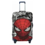 18-32 Inch Dustproof Luggage Cover Fashion Spider Print Elastic Anti-Scratch Washable Durable Travel Protective Cover (New)