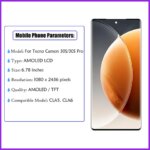 678 AMOLED Tecno Camon 30S Pro CLA6 LCD Display Touch Screen Digitizer Assembly Replacement Tecno Camon 30S CLA5 LCD (New)