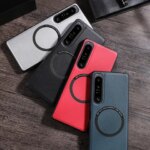 Luxury PU Leather Wireless Charge Magnetic Case For Sony Xperia 1 IV 5 III 10 II 10V 1V 5V 10VI 5VI VI Shockproof Back Cover (New)