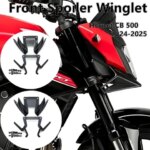 Motorcycle Front Spoiler Fairing Winglet Aerodynamic Wing Cover Trim ForHonda CB500 Hornet CB 500 2024 2025 Spoiler Winglet (New)