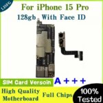 Fully Tested 100% Good Working Mainboard For iPhone 15 Pro  Motherboard With Face ID Unlocked And Cleaned iCloud US SIM Version (New)