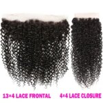 Kinky Curly 13x4 Lace Frontal Only Brazilian Bone Straight 4x4 Lace Closures Pre plucked Natural Water Wave Remy Hair 8-22 Inch (New)