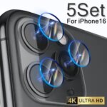 iPhone 16 Pro Max 16Plus Camera Tempered Glass Ultra Thin Rear Lens Film HD Clear Protector Cover iPhone16 16PM Lens Cap Bangladesh (New)