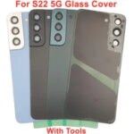 Glass Back Lid Door Samsung Galaxy S22 5G Hard Battery Cover Rear Housing Shell Case With Camera Lens Glue Adhesive Bangladesh (New)