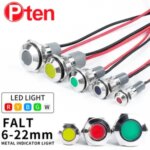 6/8/10/12/16/19/22mm Flat Metal LED Warning Indicator Light Signal Lamp Pilot WireWaterproof IP65 3 6V 12 24V 220V Power Bangladesh (New)