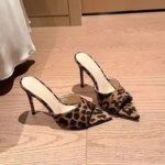 Summer High Heel Women Slipper Fashion Elegant Open Toe Leopard Slides Ladies Sexy Party Dress Sandal Pumps Shoes (New)