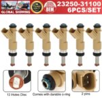 6Pcs 23250-31100 23209-39215 Fuel Injector For TOYOTA NA FJ Cruiser 2009~2014 4RUNNER 2009~2013 Tundra 2010~2014 4.0L 1GR (New)