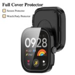 Hard Case+Glass Xiaomi Redmi Watch 4 Screen Protector Tempered Glass Bumper Protection Cover Protective Shell Accessories (New)