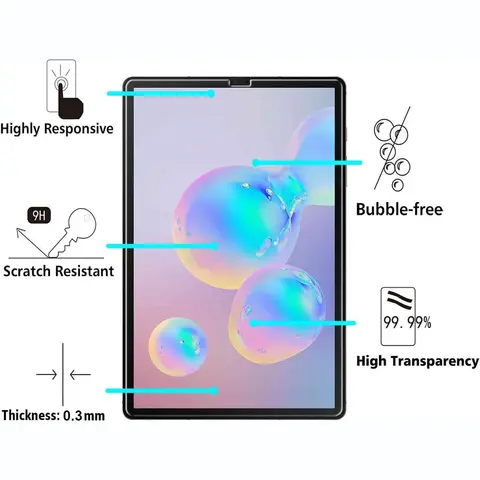 S48ebbf02ebb04e60a90948636543b954Y_480x480q75 2pcs 9H Tempered Glass Samsung Galaxy Tab S6 105'' 2019 SM-T860 SM-T865 Clear Screen Protector Anti Scratch Protective Film (New) - Image 1